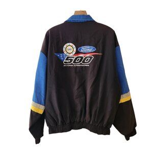 Vintage Ford Racing Jacket UAW‎ Talladega 500 Bomber Jacket Large Made In USA
